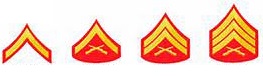 My ranks:   PFC    LCpl    Cpl    Sgt